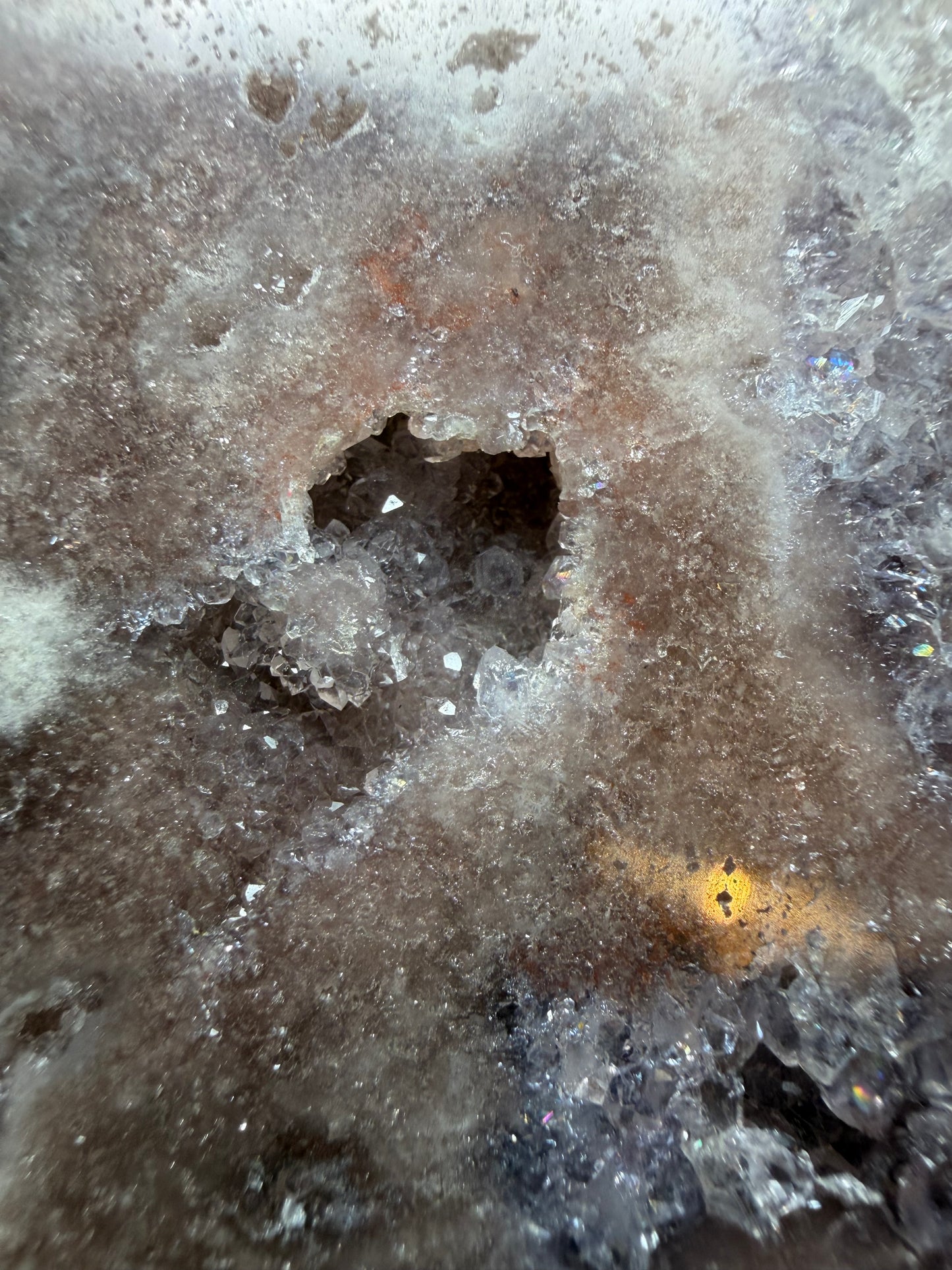 Raw pink amethyst slab