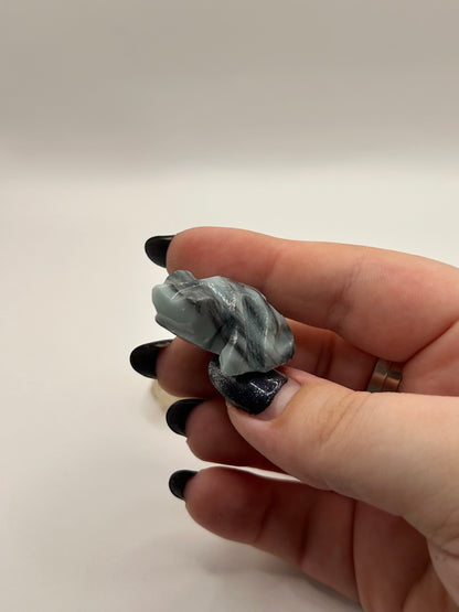 Frog crystal carvings