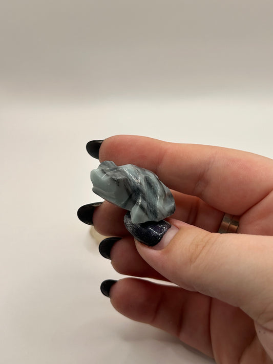 Frog crystal carvings