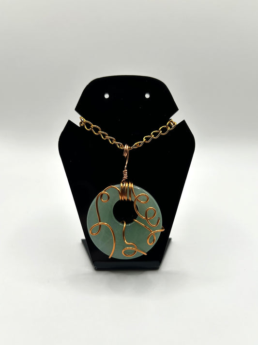 Green Aventurine donut pendant