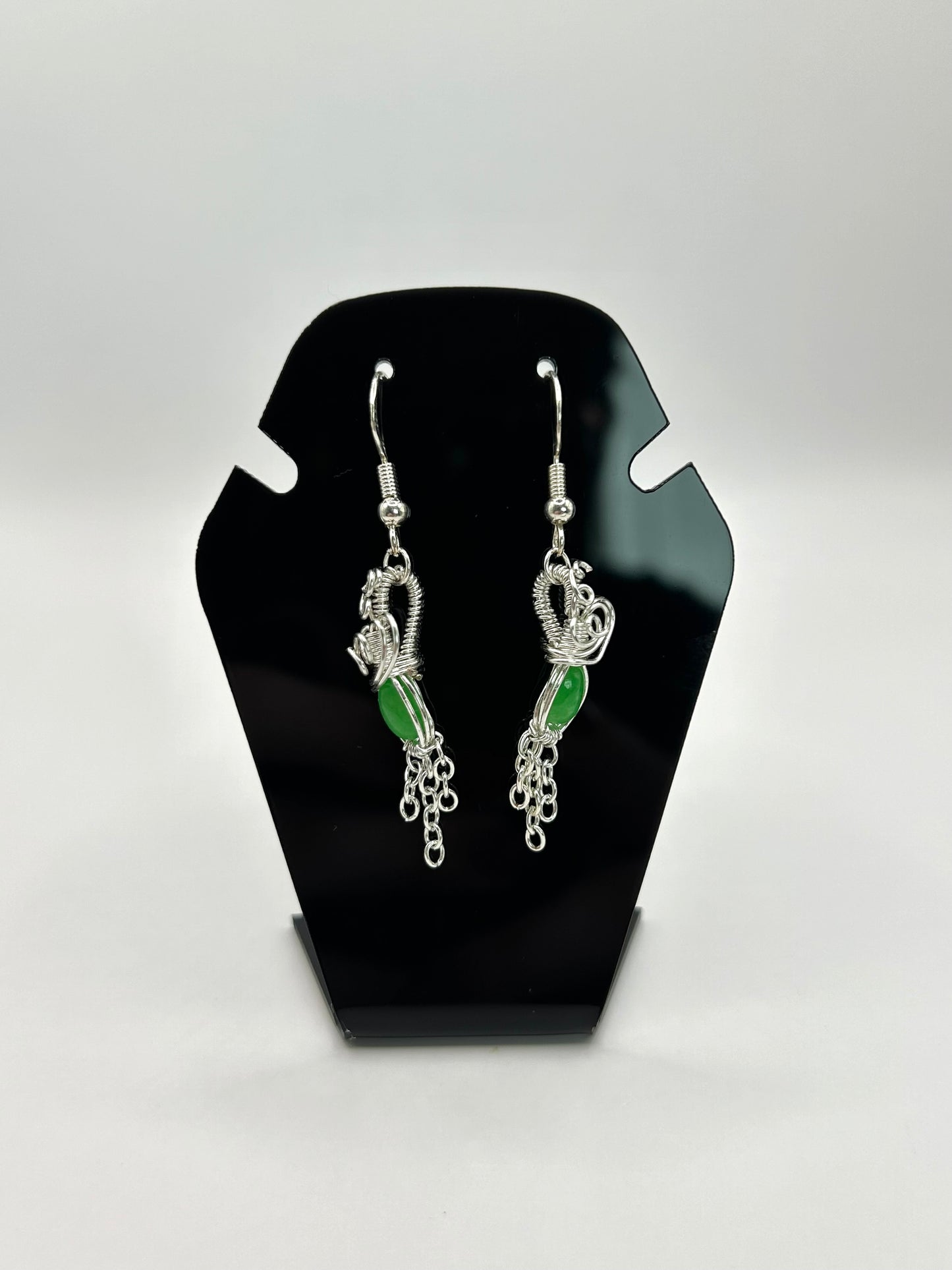 Green  Chalcedony earrings