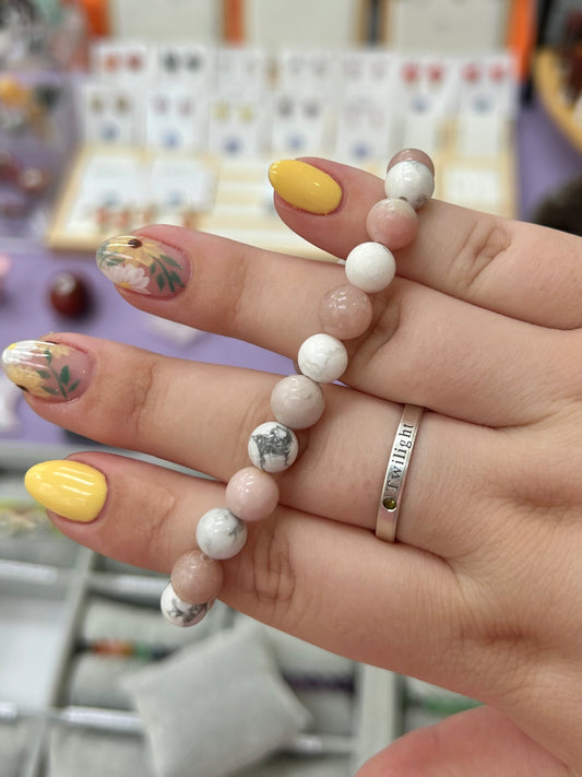 Pink opal x howlite bracelet