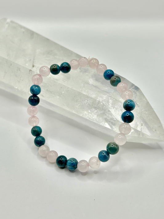 Rose quartz x Apatite bracelet