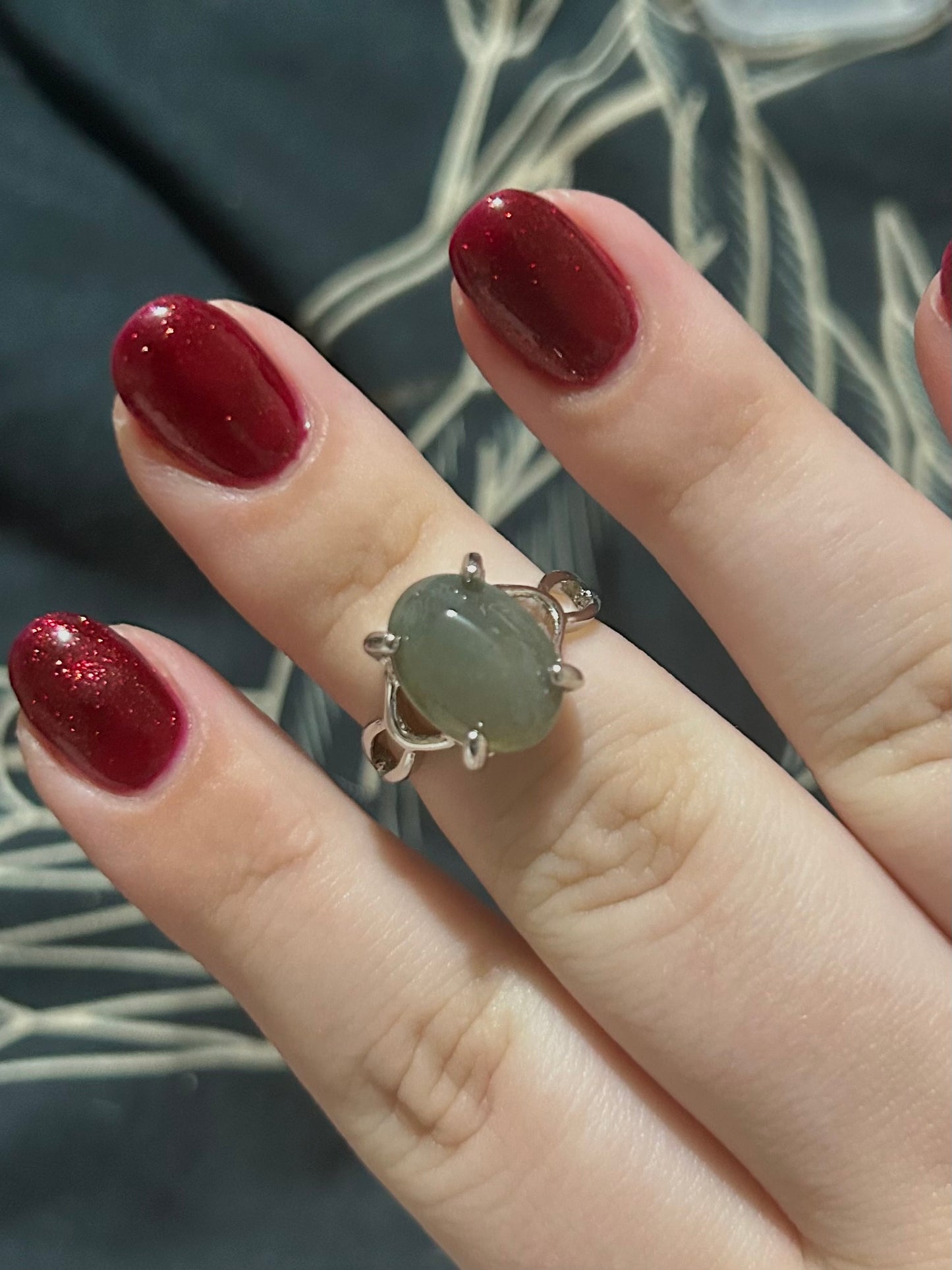 Moss agate rings