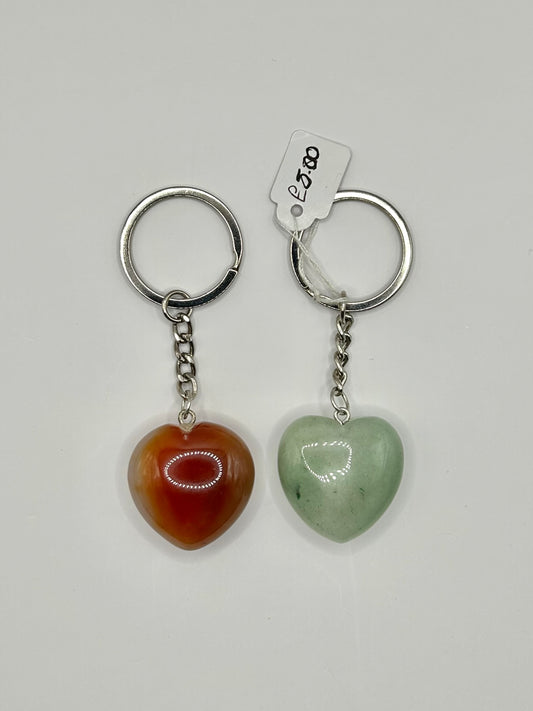 Crystal heart keyrings