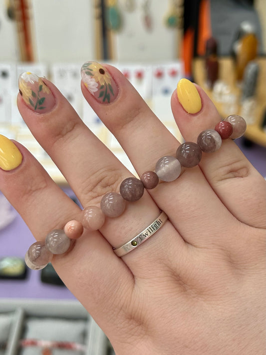 Pink agate x Mookaite bracelet