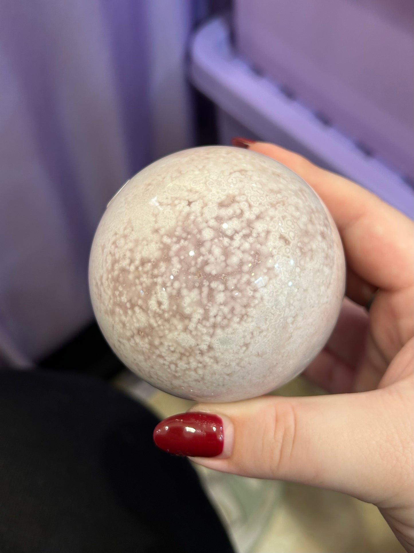 Pink amethyst sphere