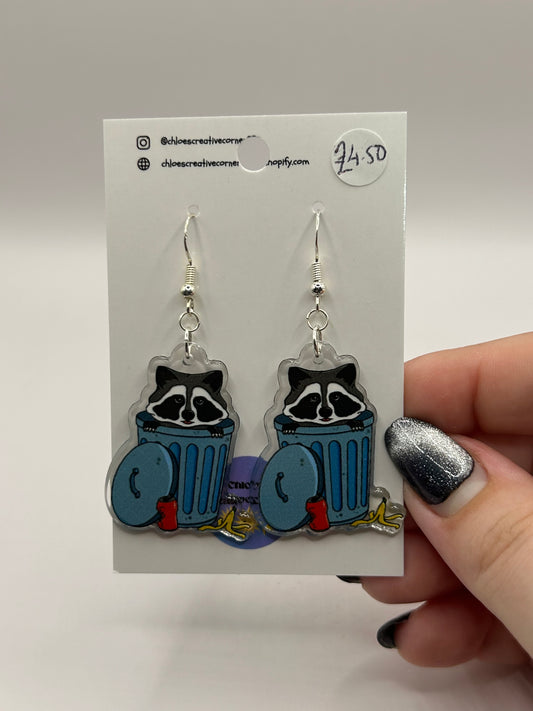 Raccoon earrings
