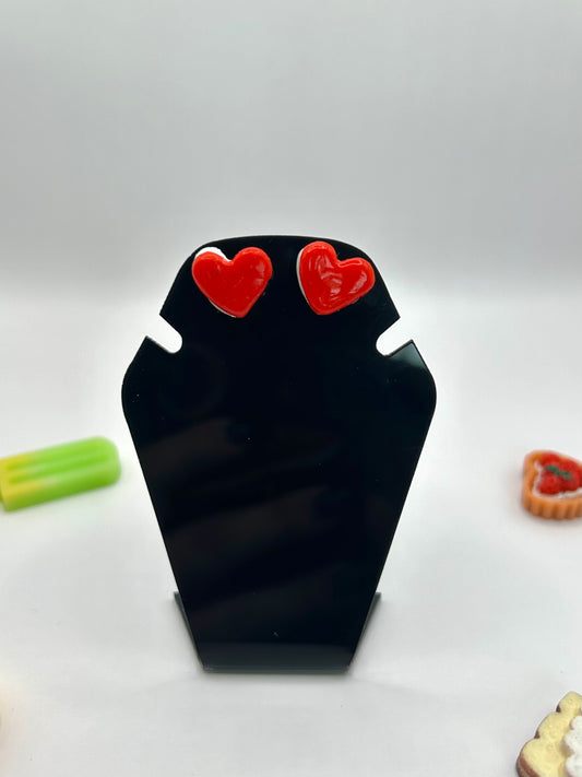 Haribo heart stud earrings