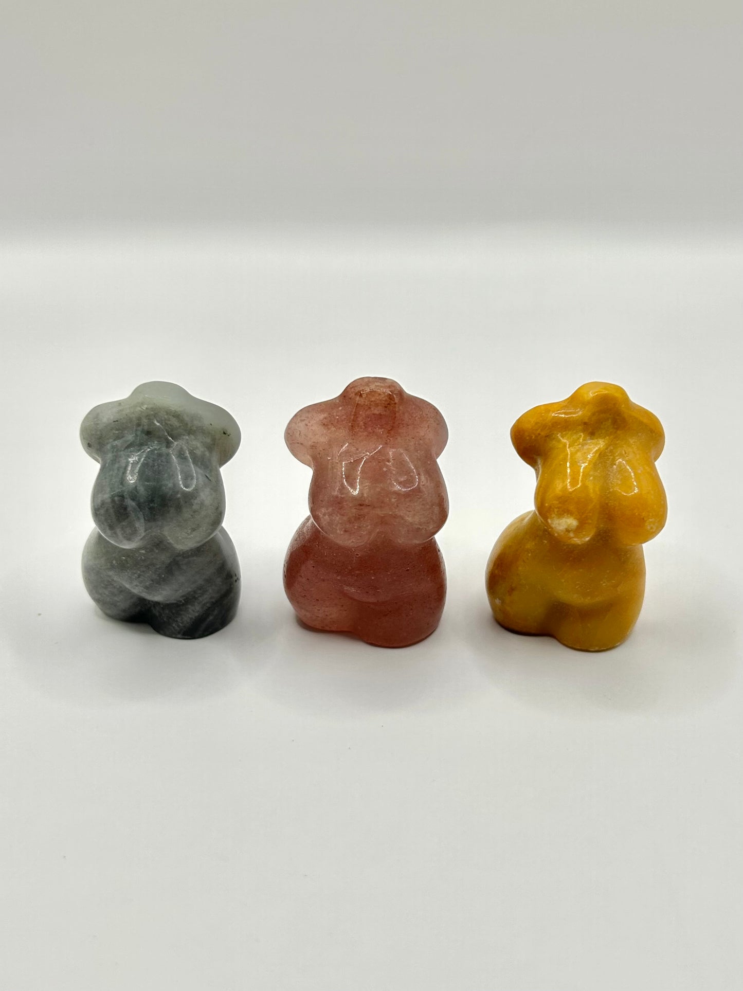 Crystal goddess carvings