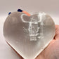 Large selenite ‘satin spar’ heart