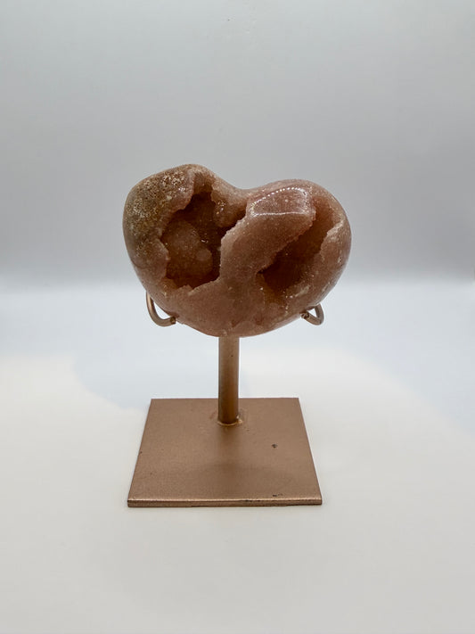 Pink Amethyst druzy heart