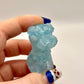 Blue resin crystal dog carving
