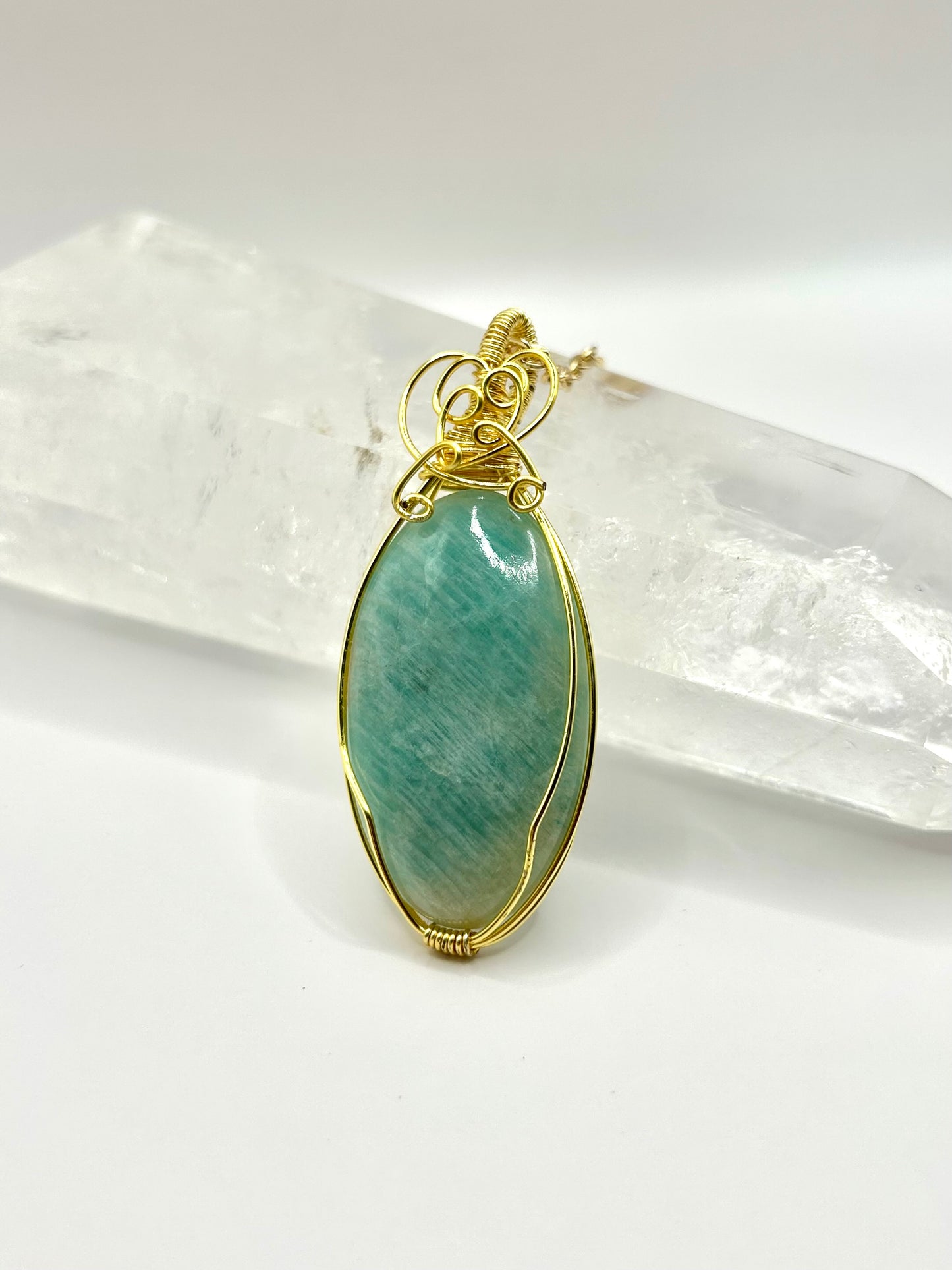 Amazonite statement pendant