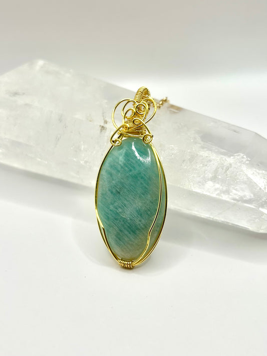 Amazonite statement pendant