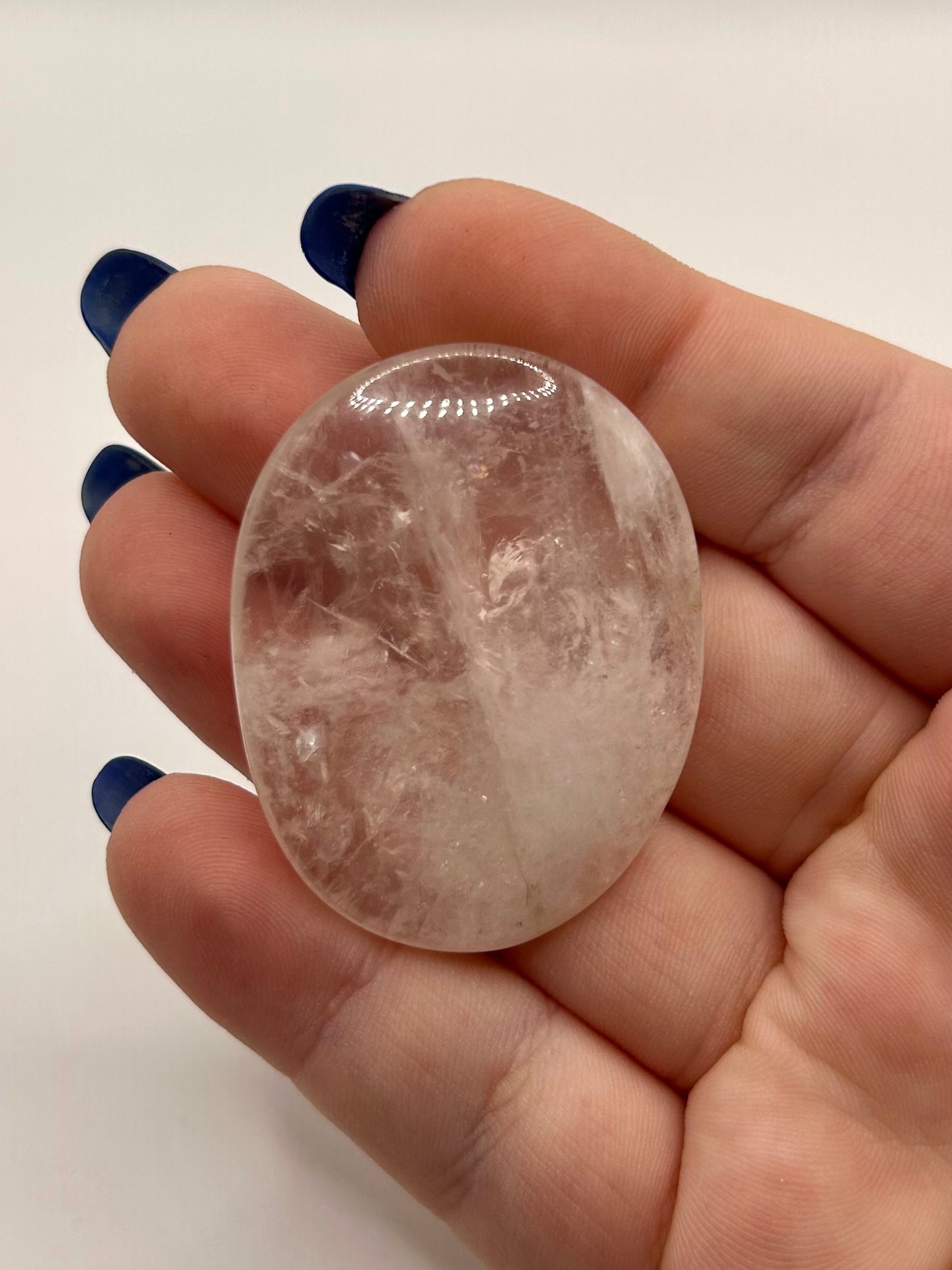 Pale rose quartz palm