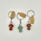 Crystal mushroom keyrings