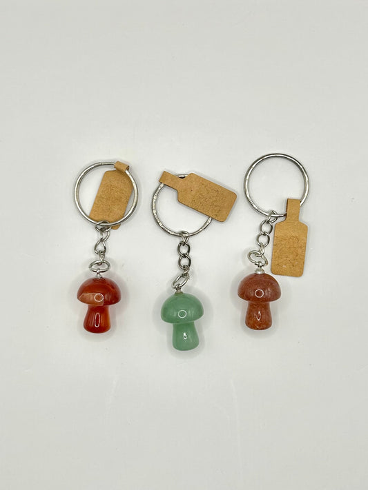 Crystal mushroom keyrings