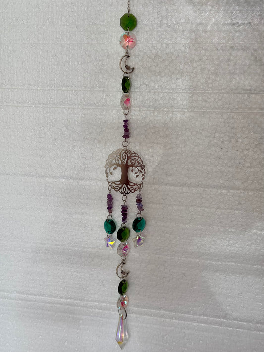 Amethyst tree of life sun catcher