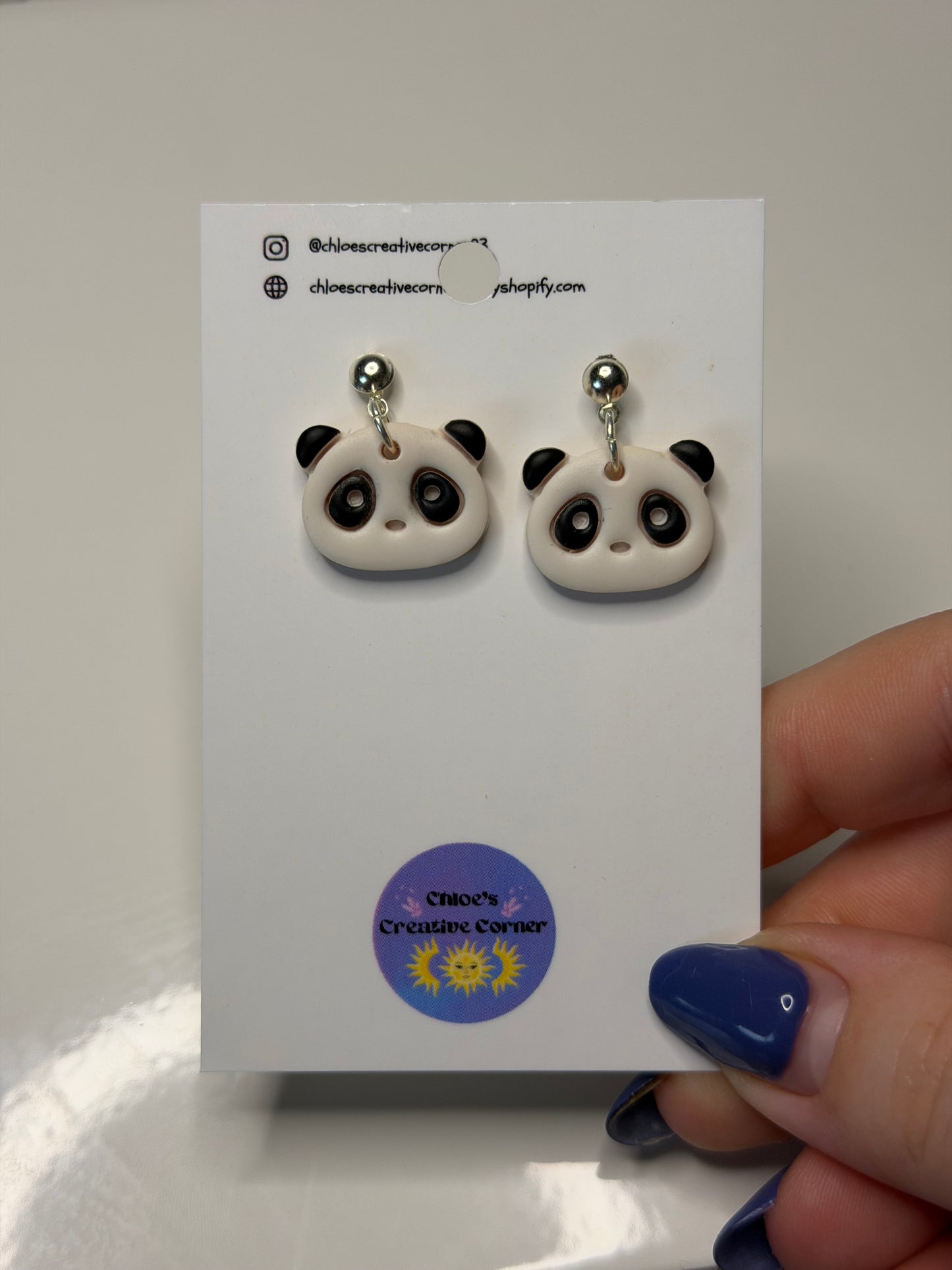 Panda stud earrings