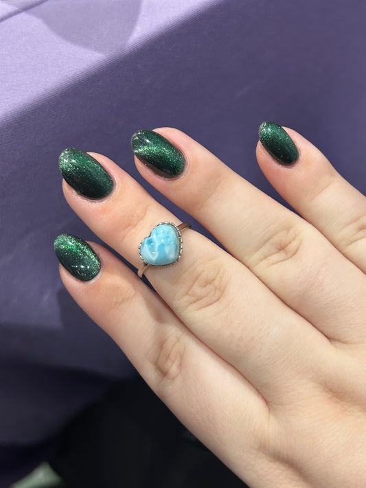 Sterling silver Larimar ring