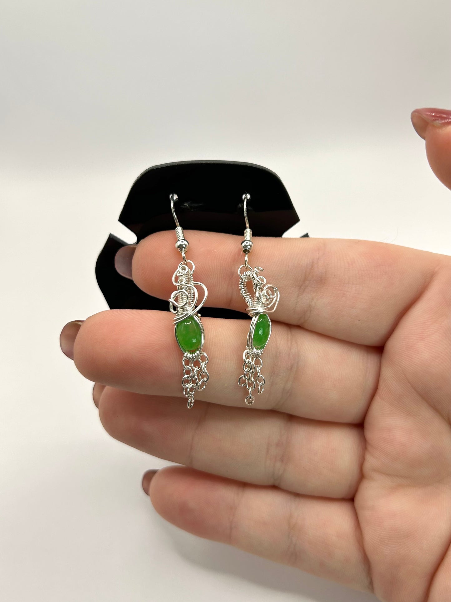 Green  Chalcedony earrings