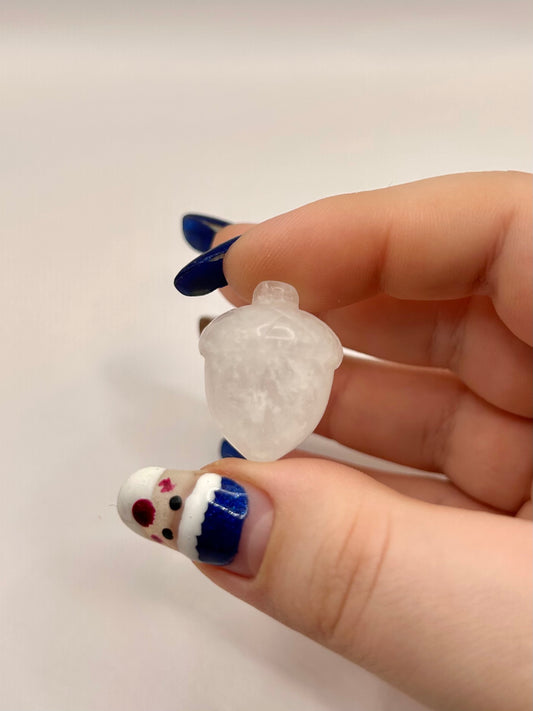 Clear quartz acorn