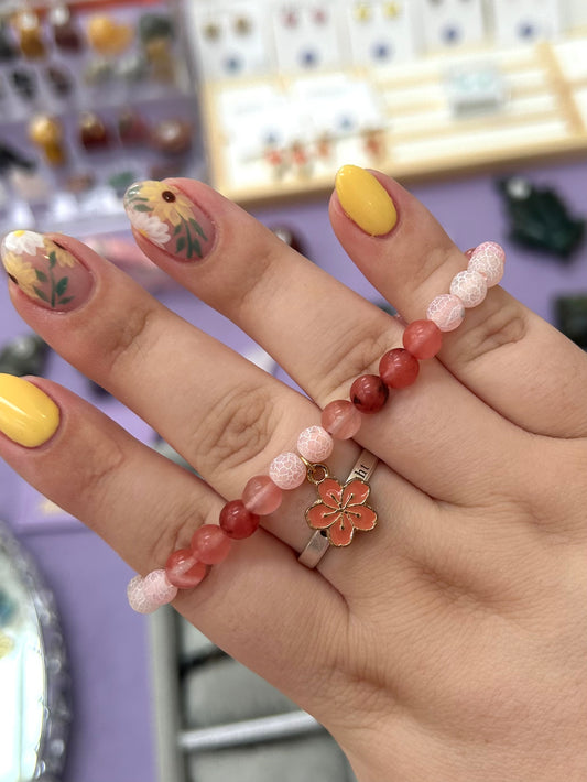 Smelting quartz x dragon vein agate bracelet