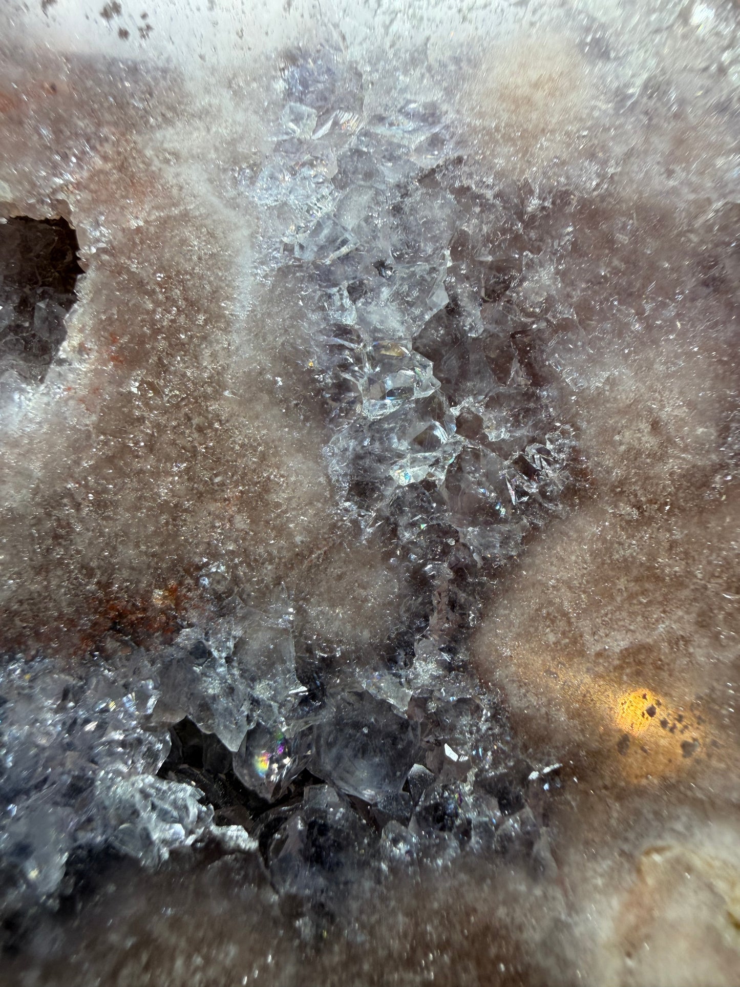 Raw pink amethyst slab