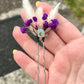 Dried flower hair pins