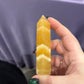 Orange calcite tower