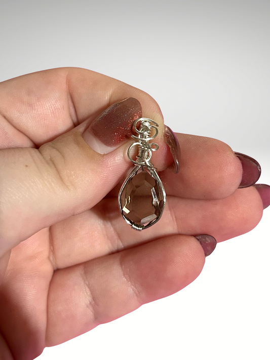 Smokey quartz wire wrapped pendant