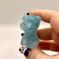 Blue resin crystal dog carving