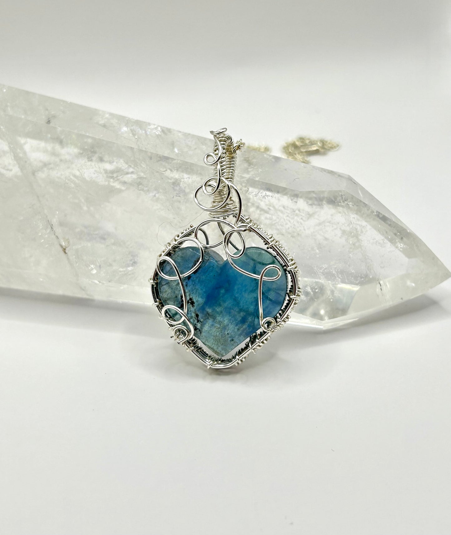 Blue Fluorite heart pendant