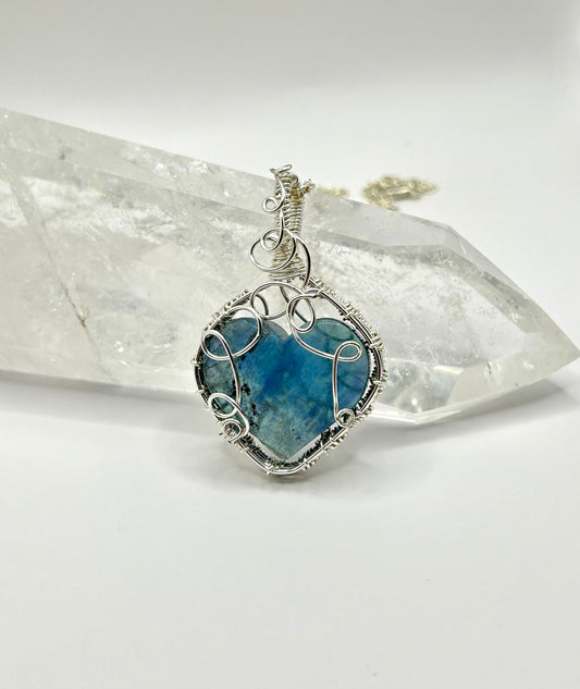 Blue Fluorite heart pendant