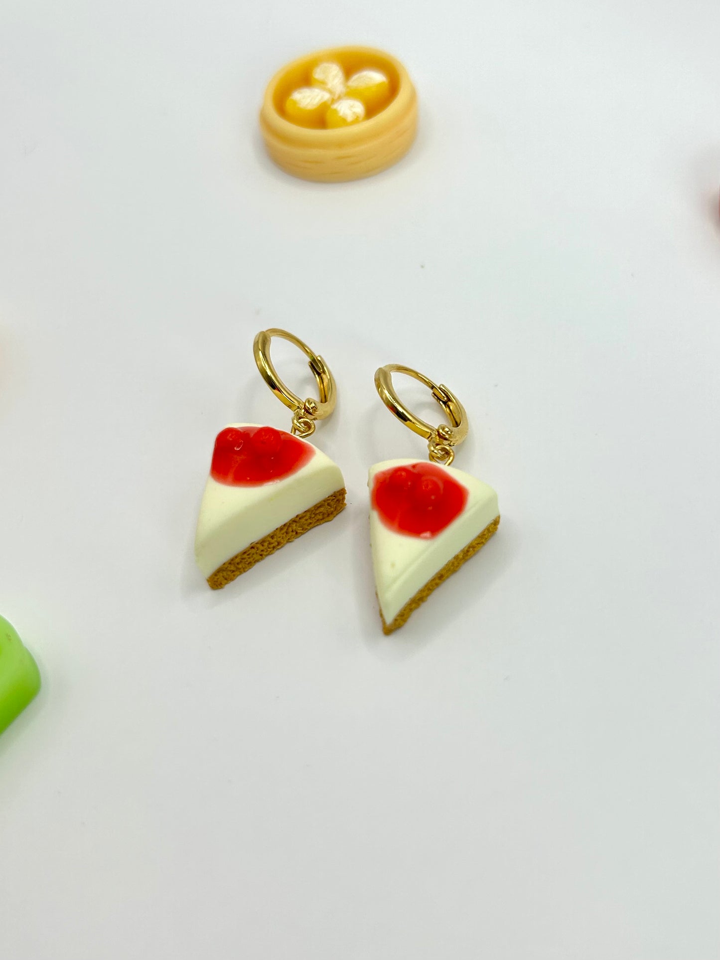 Strawberry cheesecake earrings