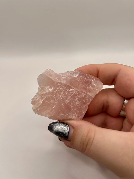 Raw rose quartz slab