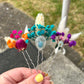 Dried flower hair pins