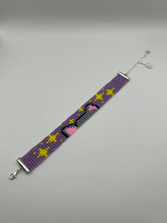 Cat ear bead loom bracelet