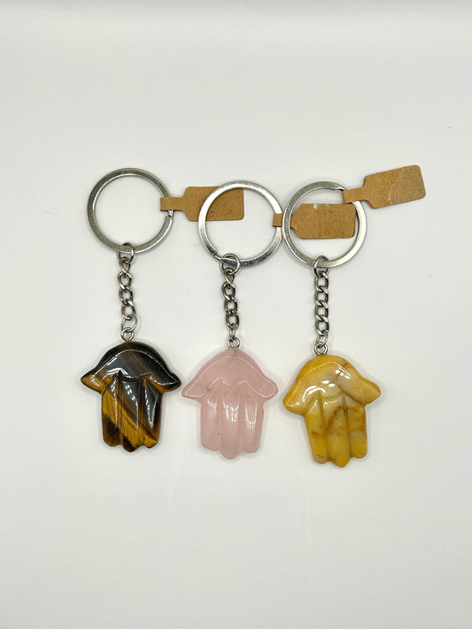 Crystal hamsa hand keyrings