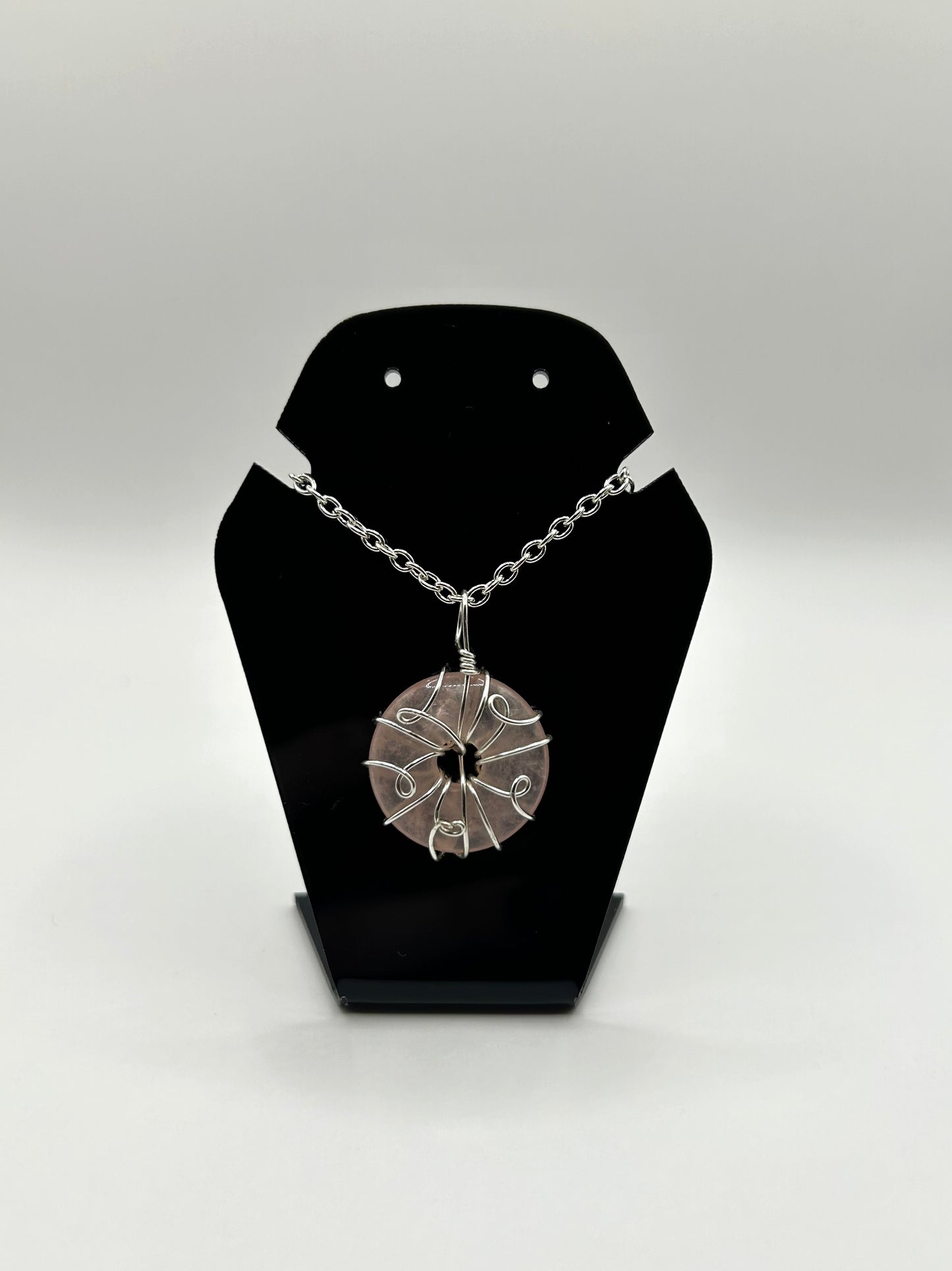 Rose Quartz Donut Pendant