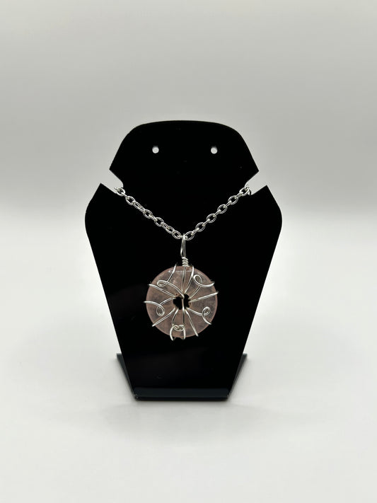 Rose Quartz Donut Pendant