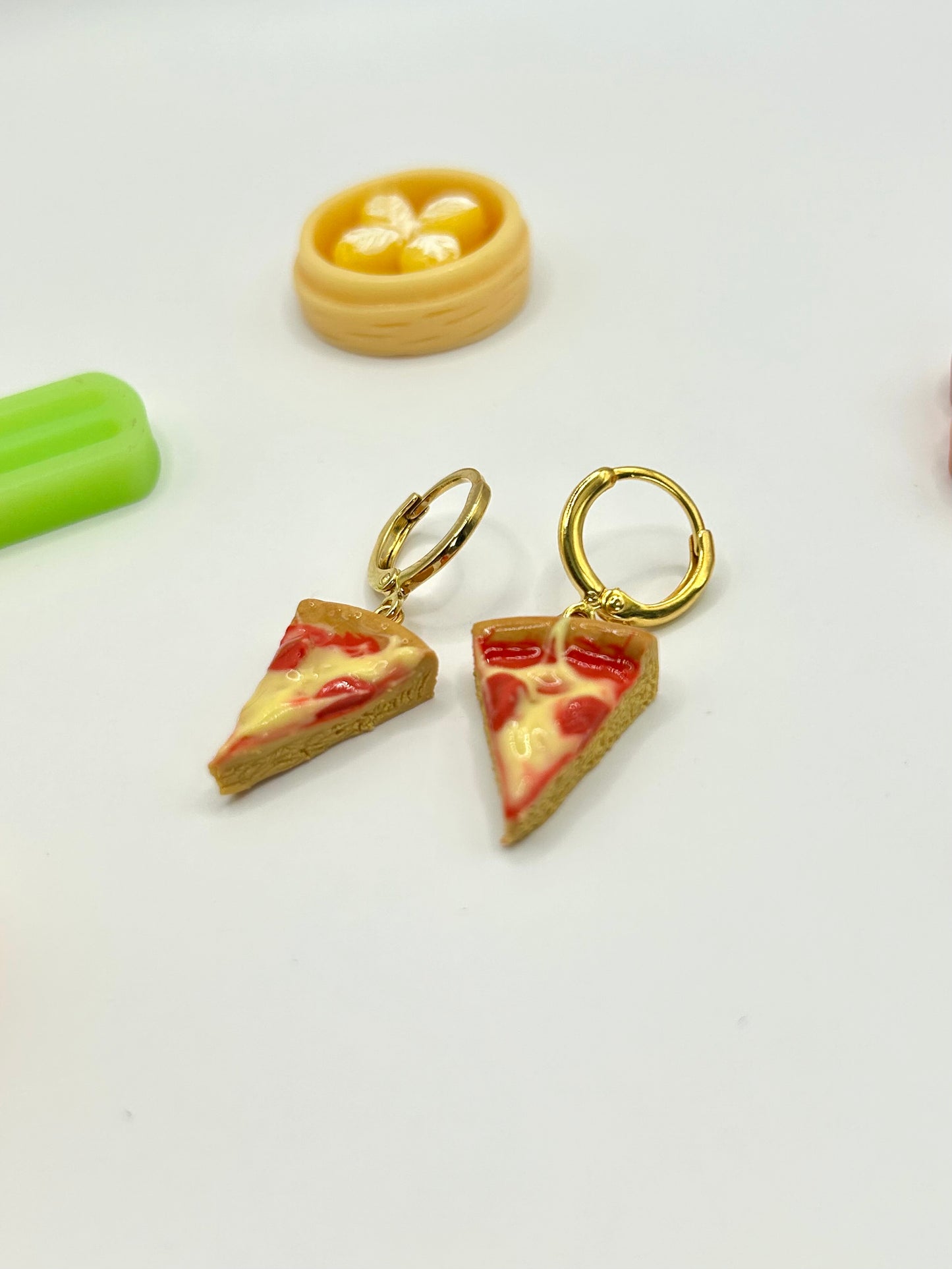 Pepperoni pizza earrings