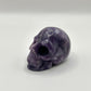 Lepidolite skull carving
