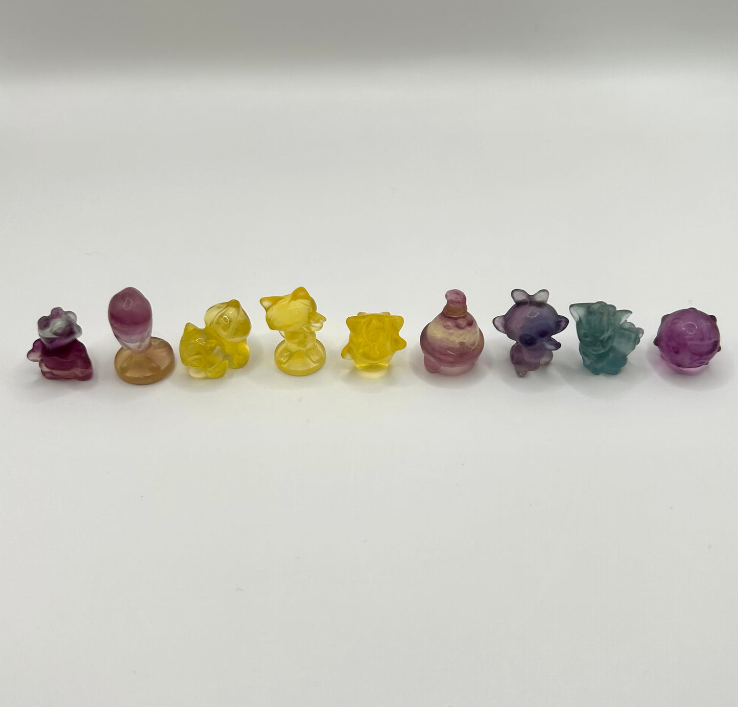 Pokémon fluorite carvings