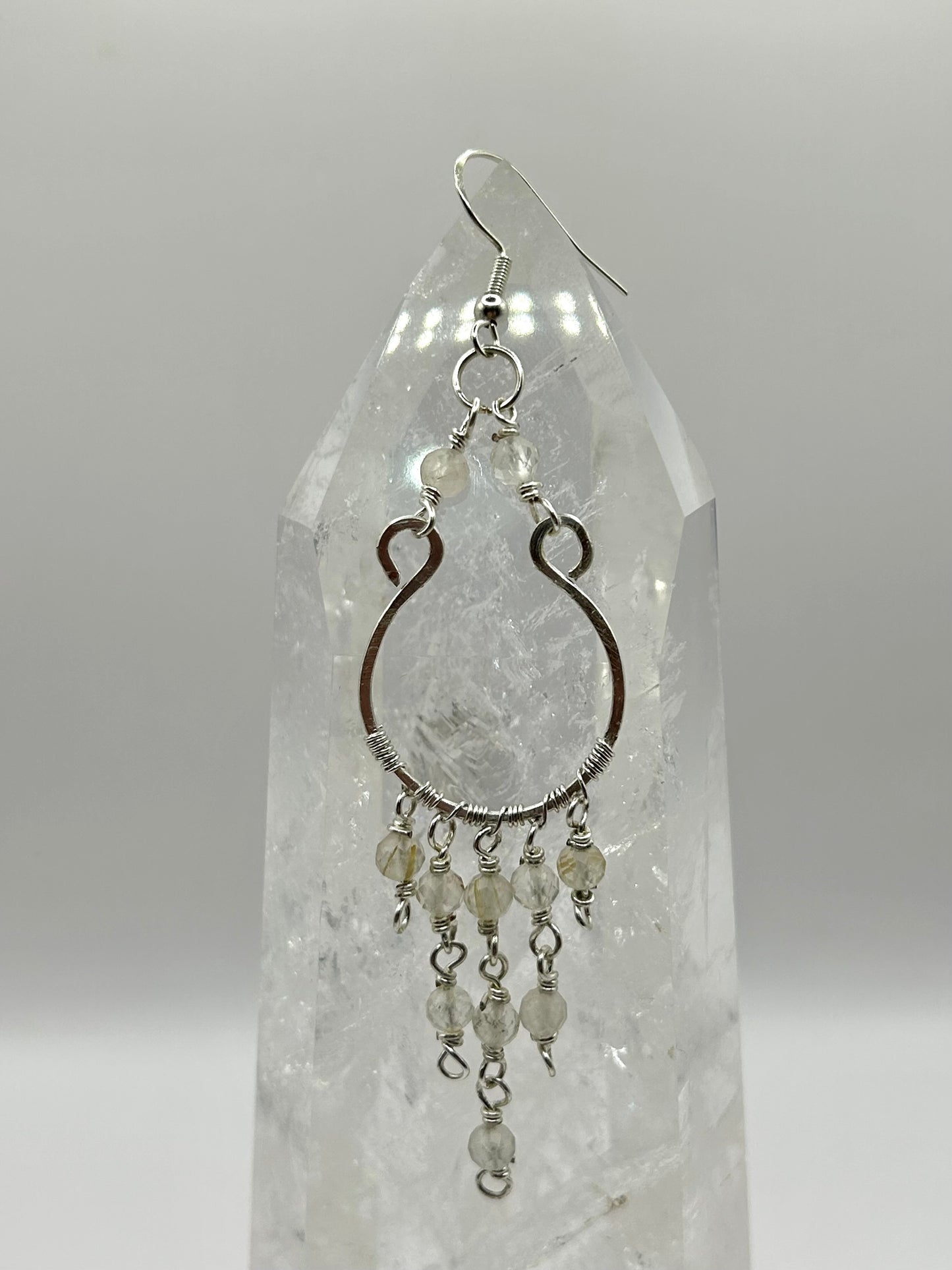 Golden Rutile Chandelier Earrings