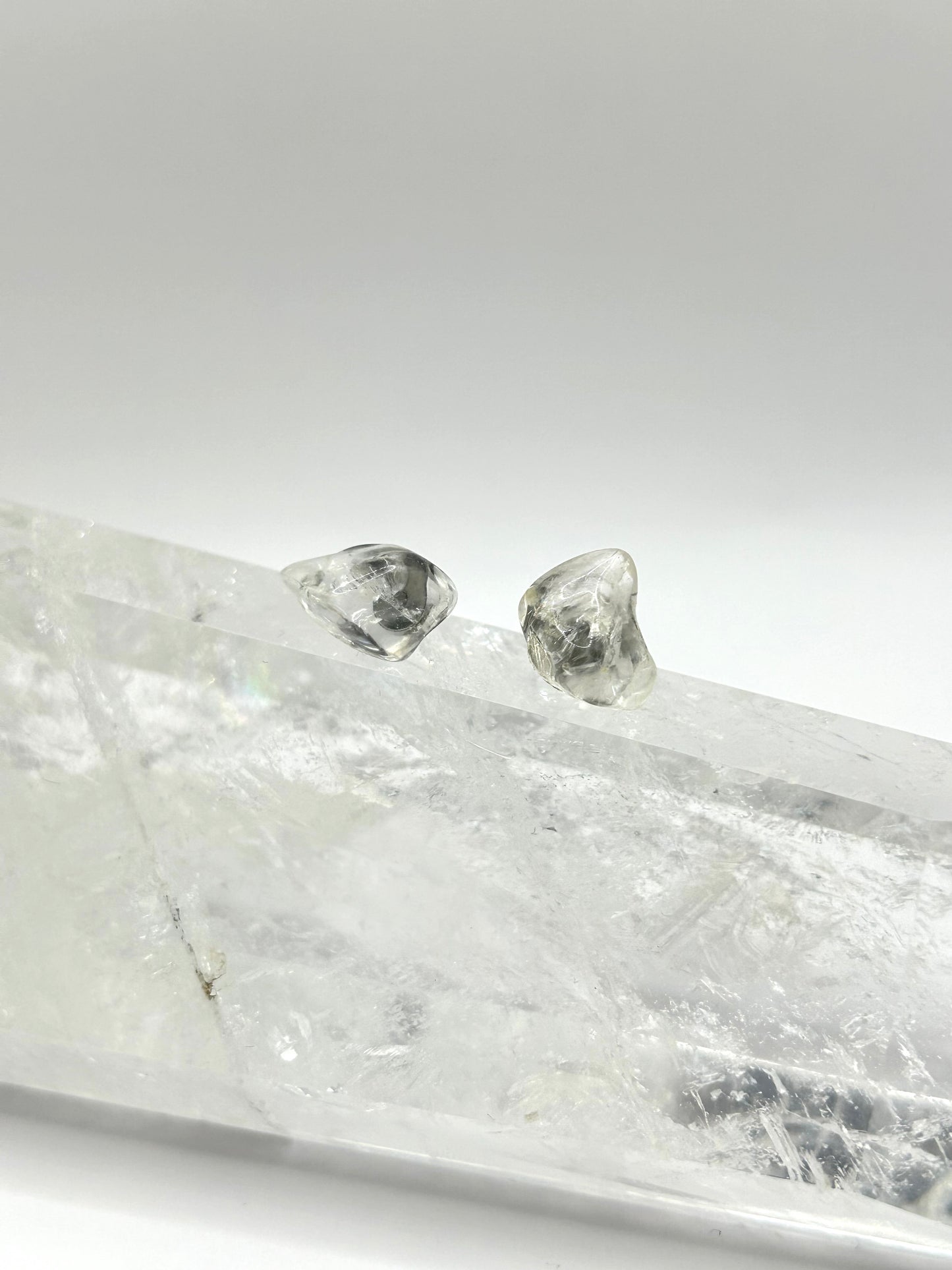 Clear quartz stud earrings