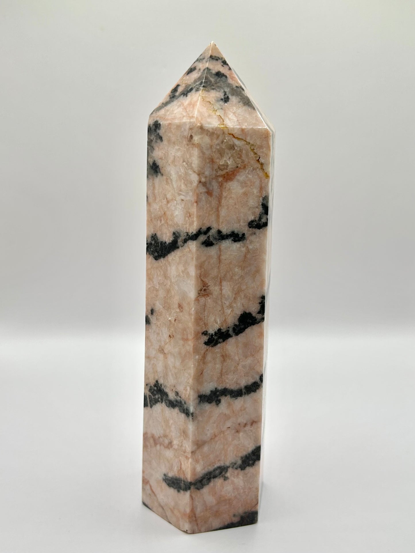 Pink zebra jasper tower