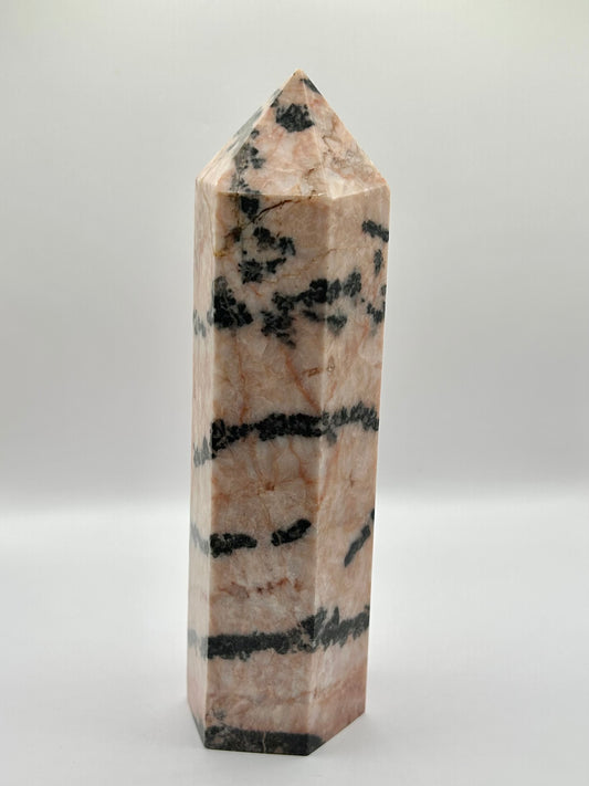 Pink zebra jasper tower