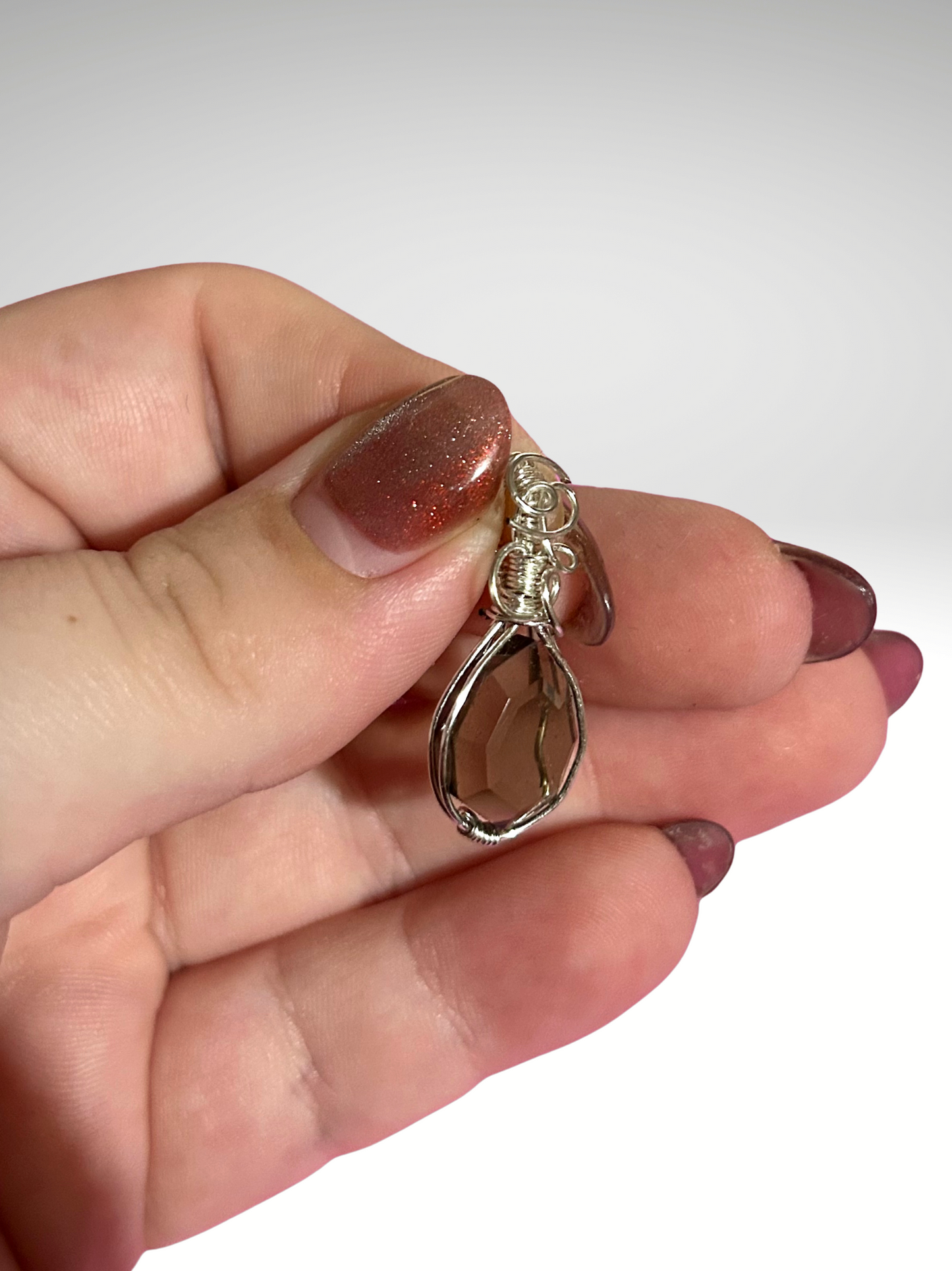 Smokey quartz wire wrapped pendant